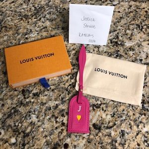 Louis Vuitton Pink Lorette Luggage Tag